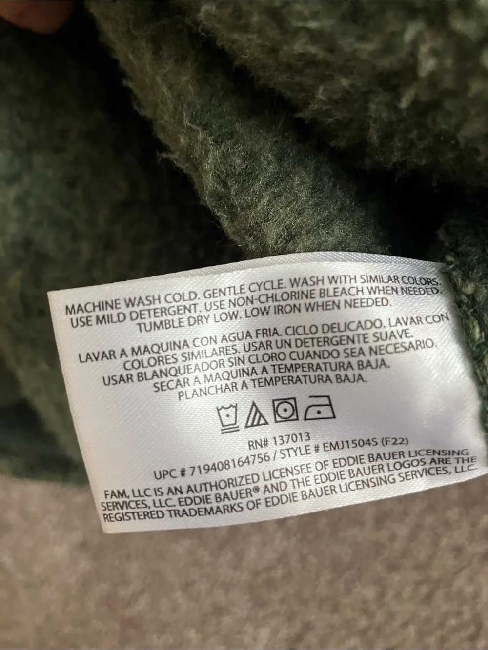 Eddie Bauer Green Marled Half-Zip Pullover